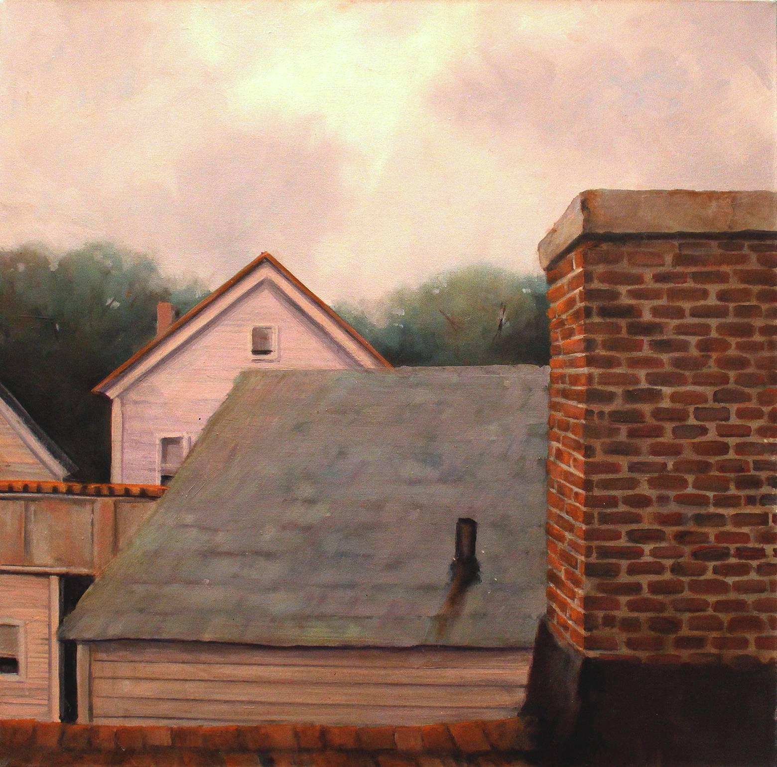Roger Bole Landscape Painting - Roof Tops 
