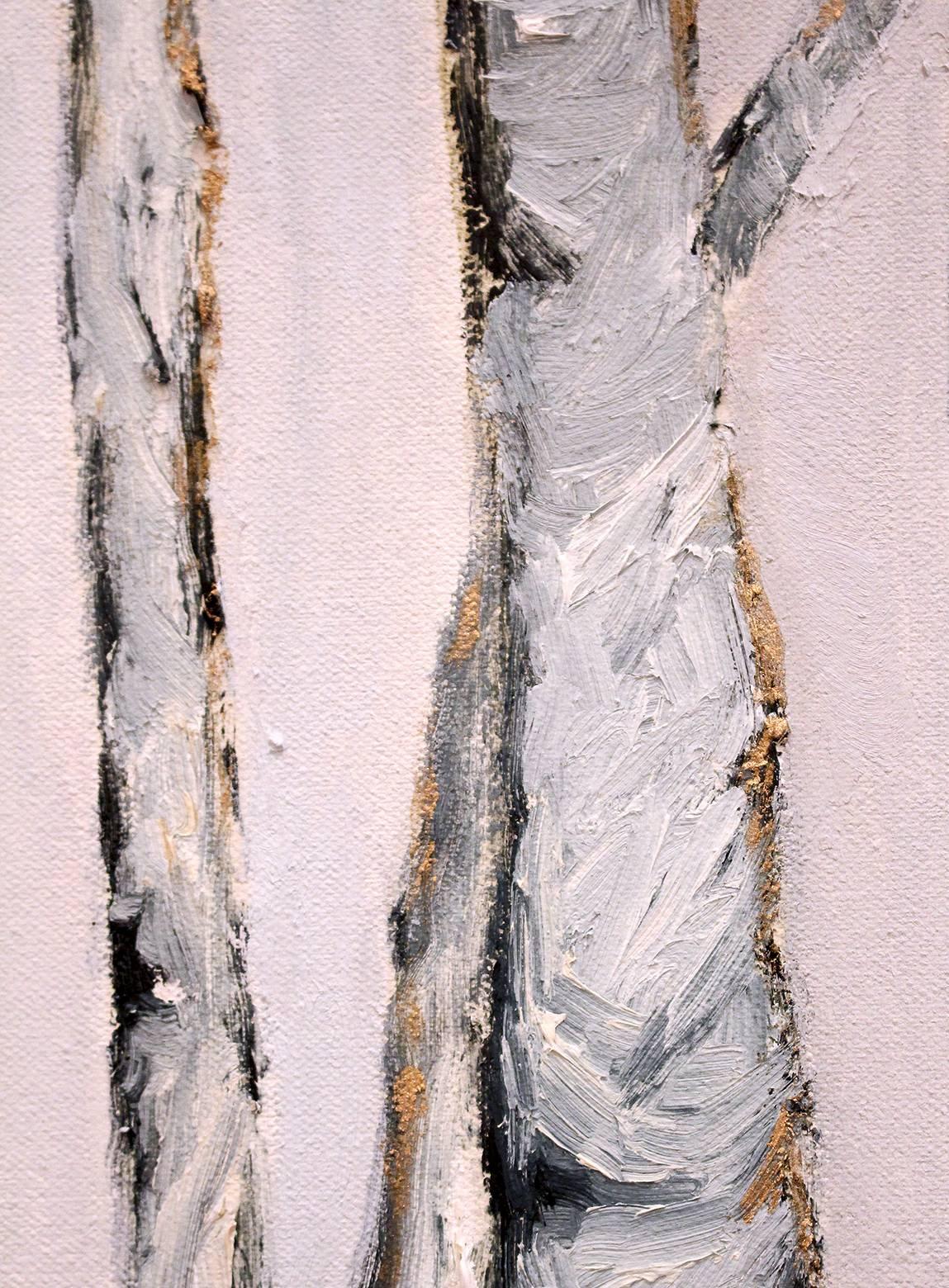 Stunning piece featuring winter birch trees from Andrea Harris.