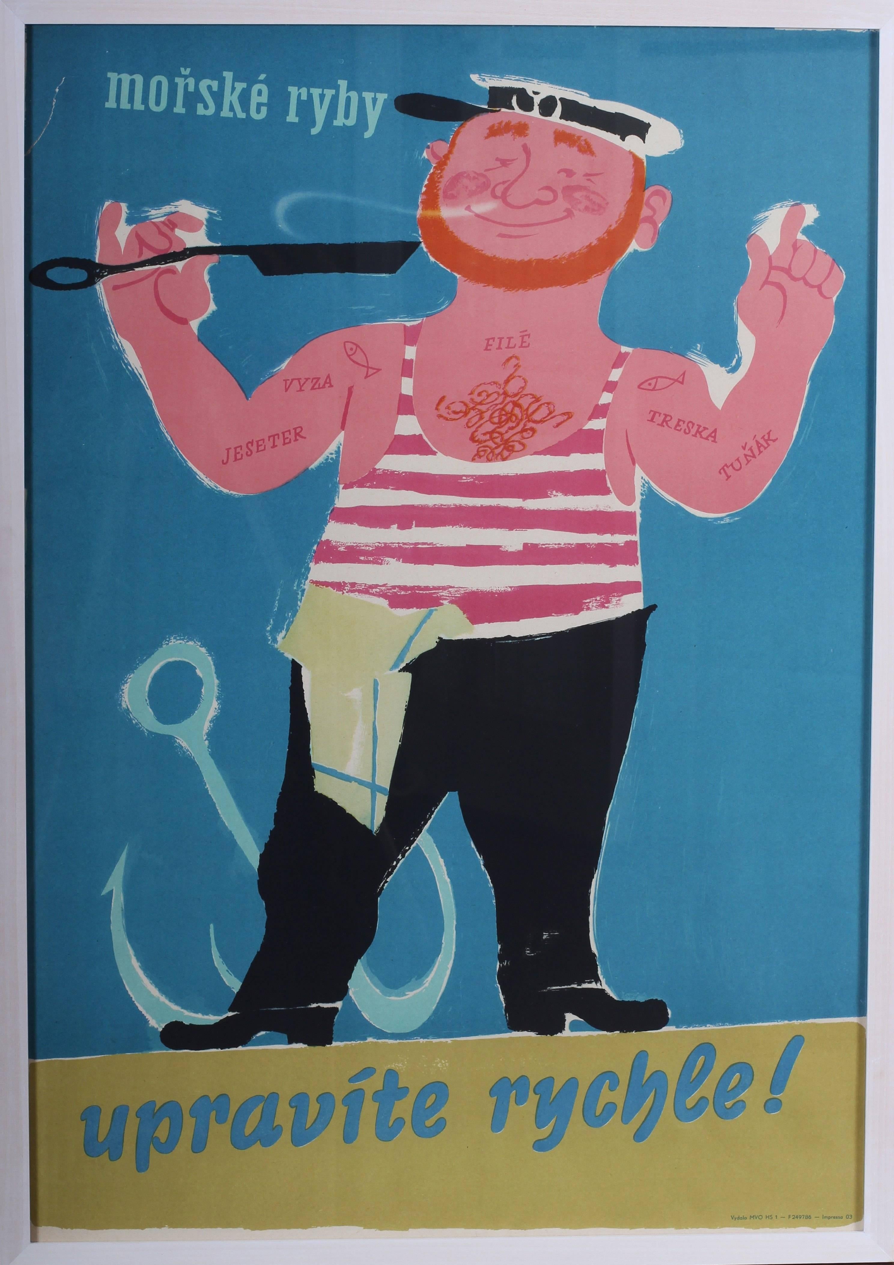 Unknown Figurative Print - Original vintage advertising poster - 'Upravite rychle'
