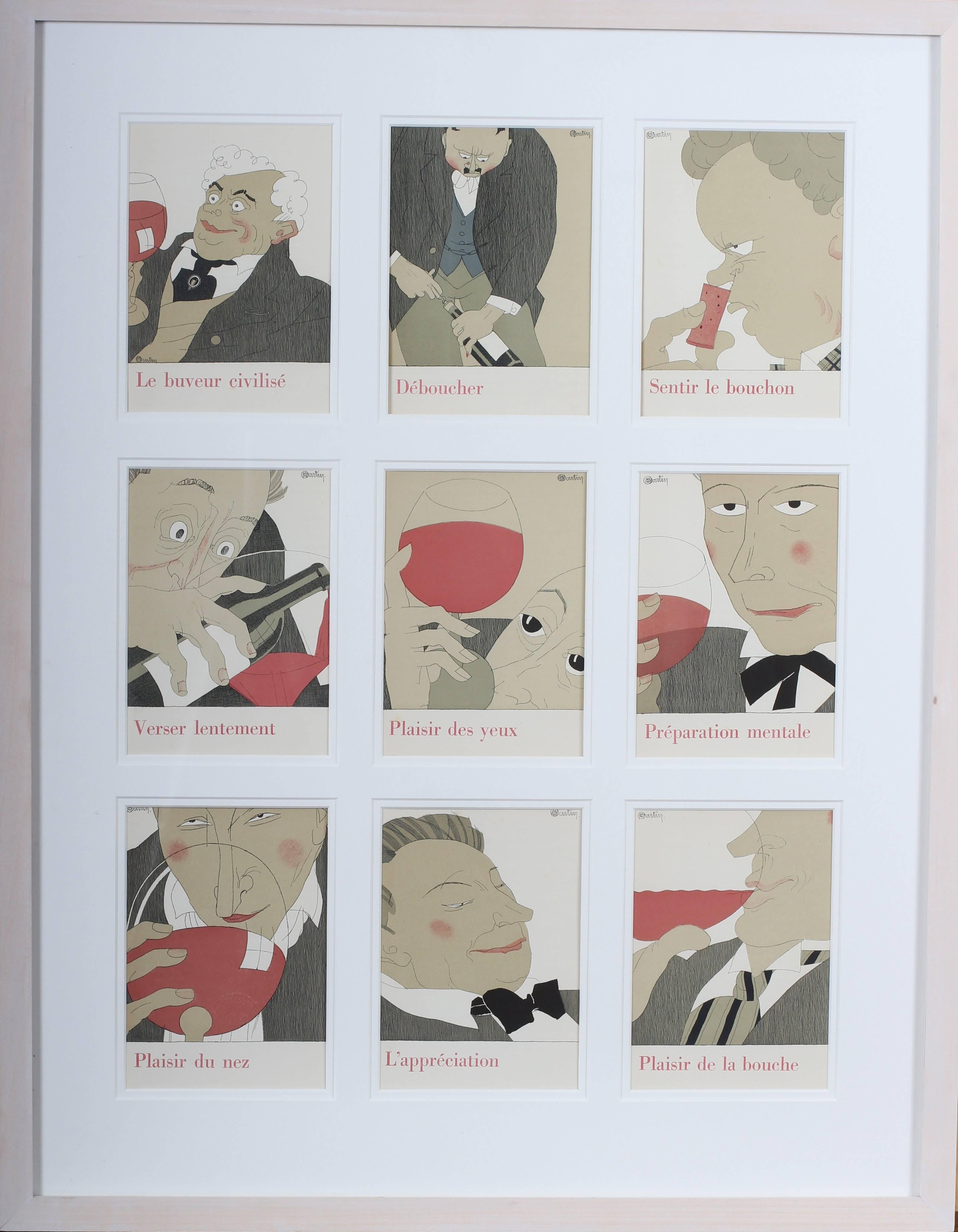 Charles Martin Figurative Print - Illustrations from the book 'L'art de boire'