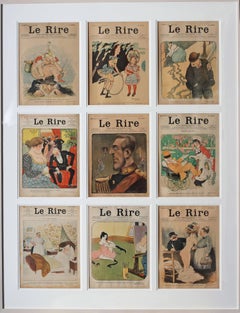 Set of 9 magazine covers from the French Belle Epoque publication 'le rire'