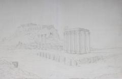 A pencil study of the Acropolis and the Temple of Jupiter, circa 1820 -1830