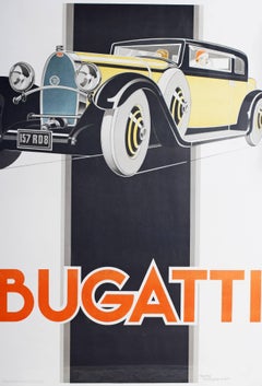 An original 80’s restrike of Rene’ Vincent’s poster for Bugatti