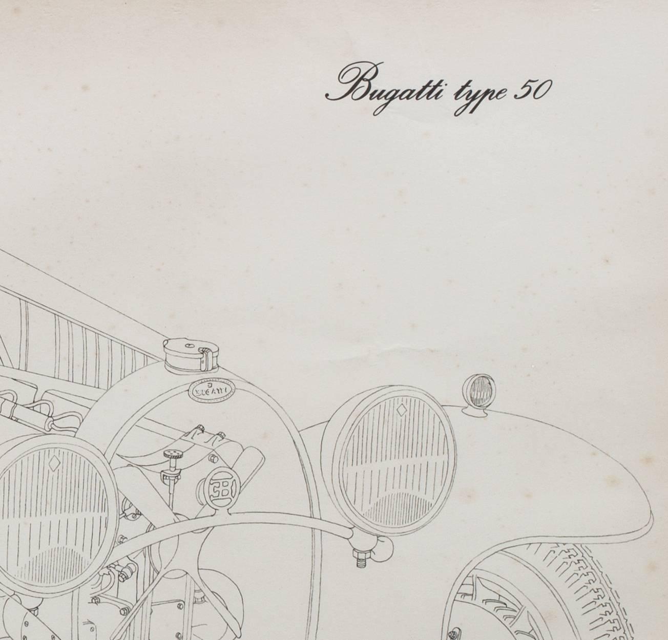 Bugatti type 50 - Print by Robert Jerraud