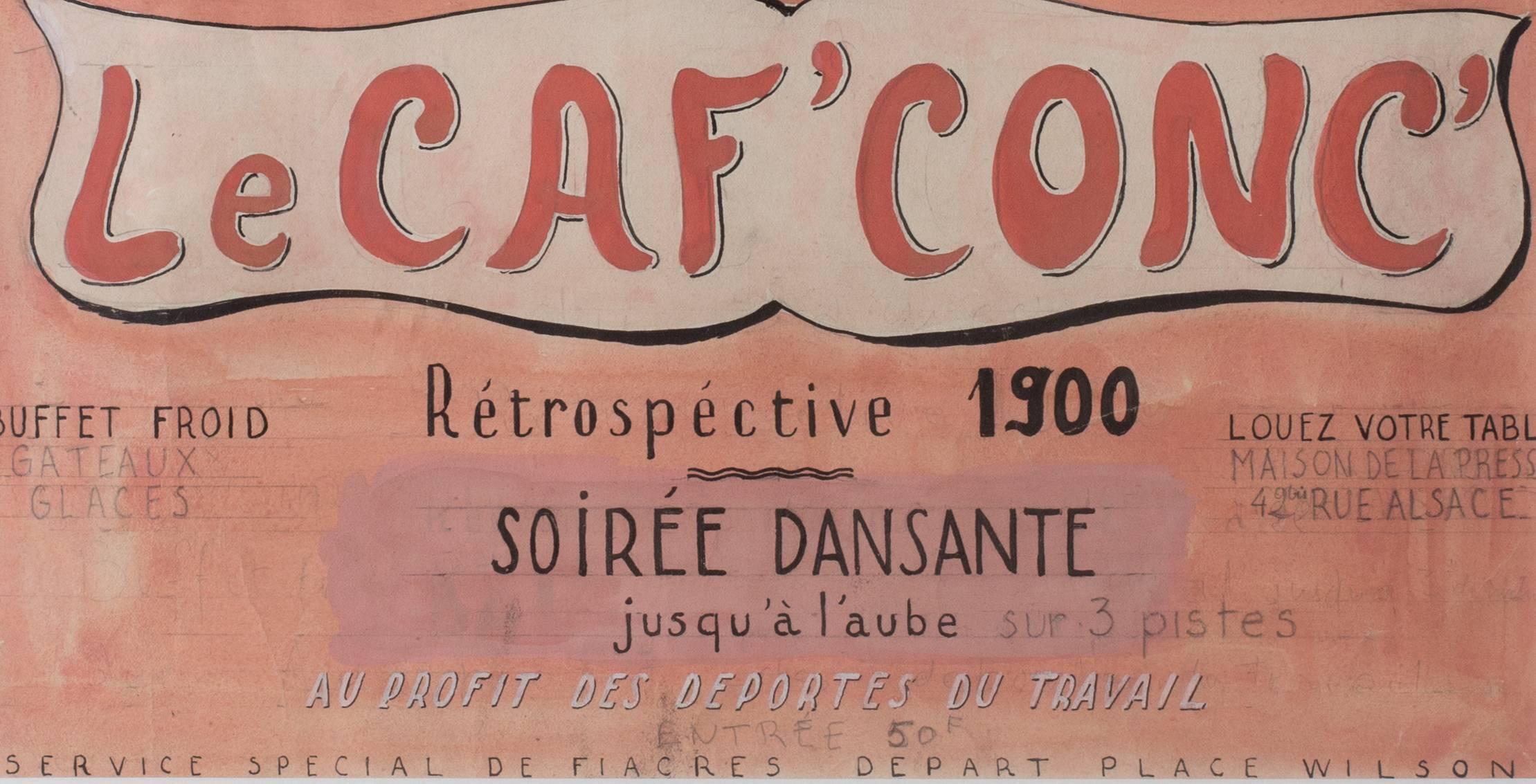 Le Caf' Conc - Print by Jean Paul Le Verrier