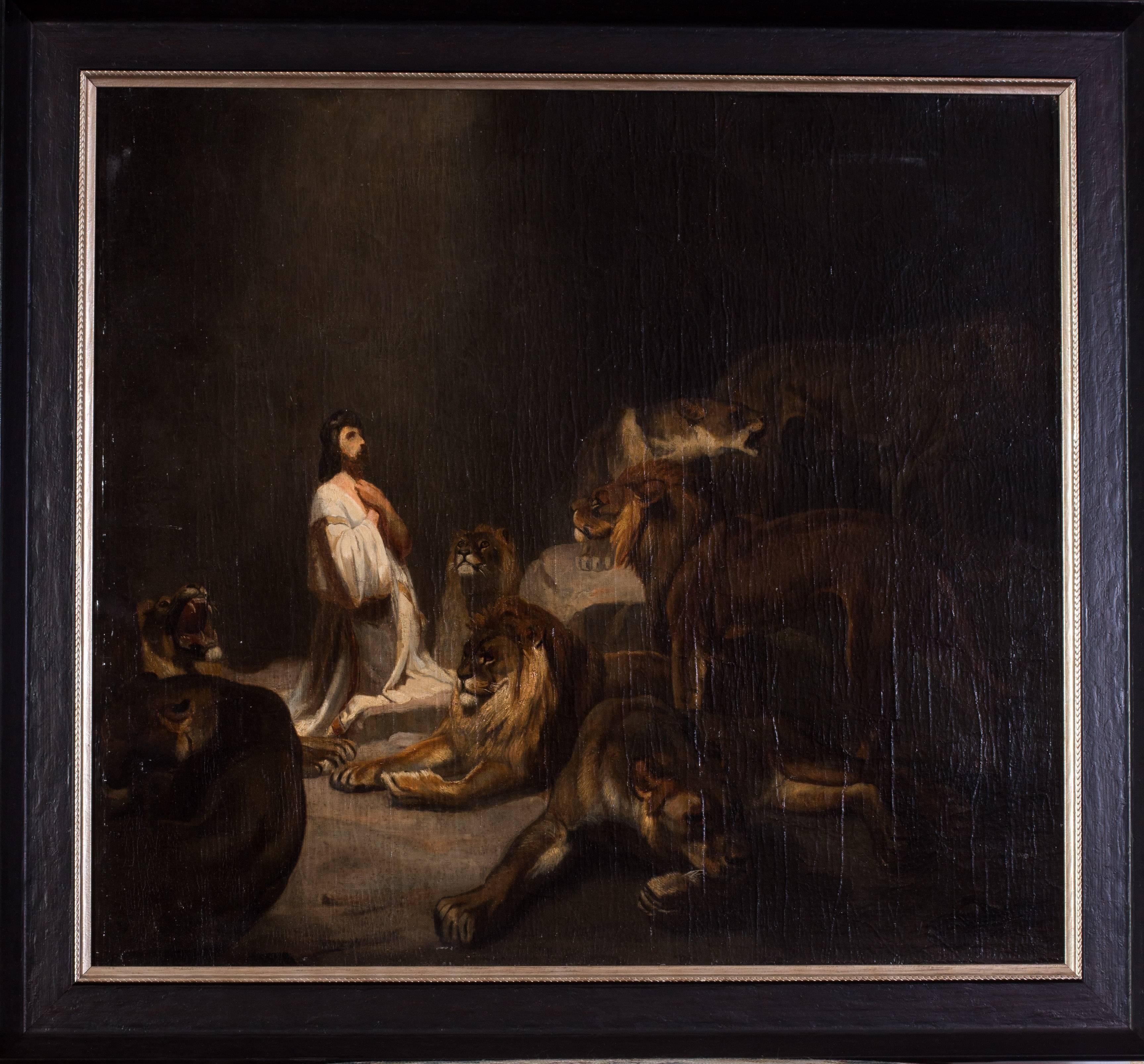 Unknown Animal Painting - Daniel and the lions