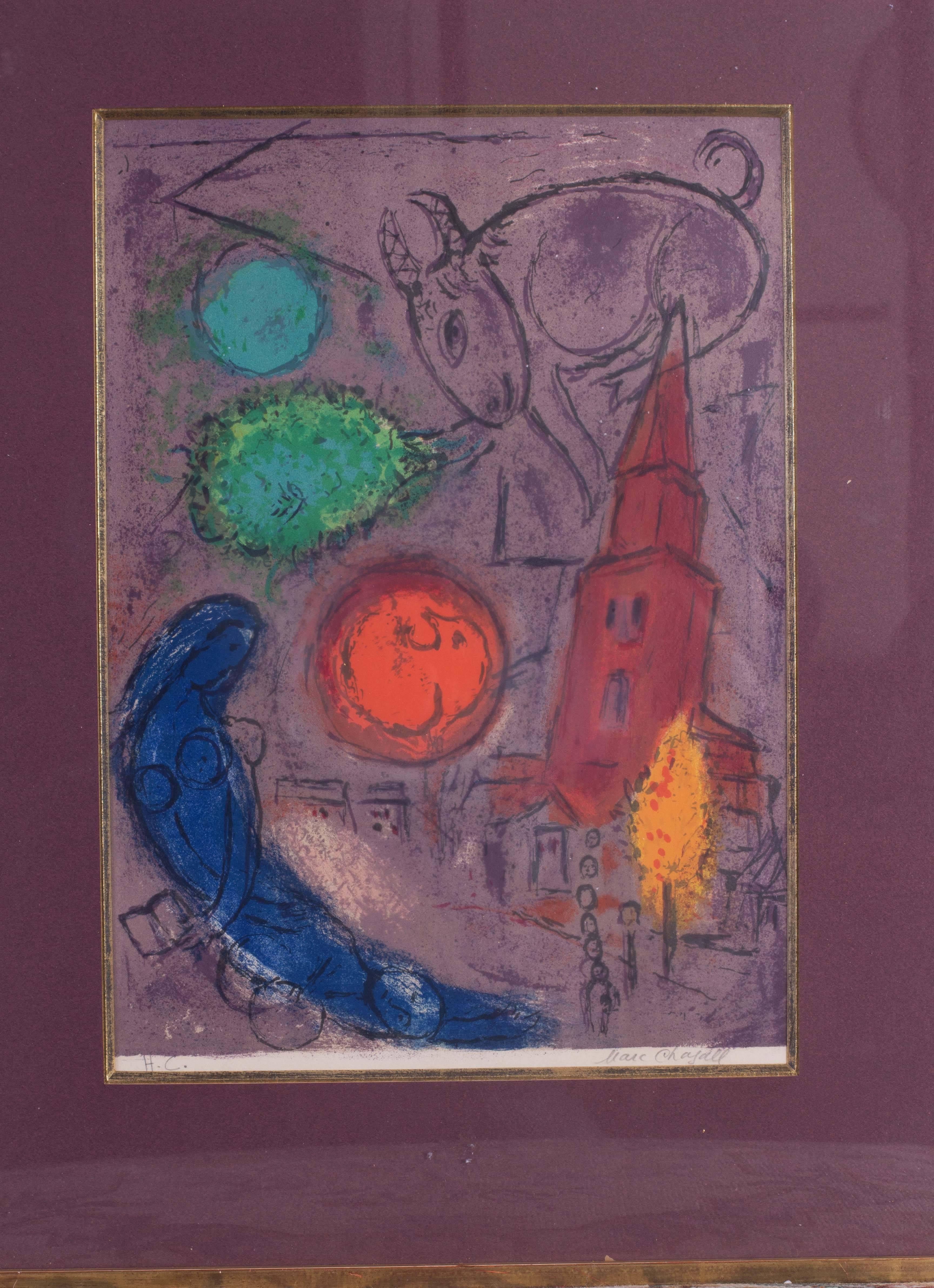 Saint-Germain des Prés - Modern Print by Marc Chagall