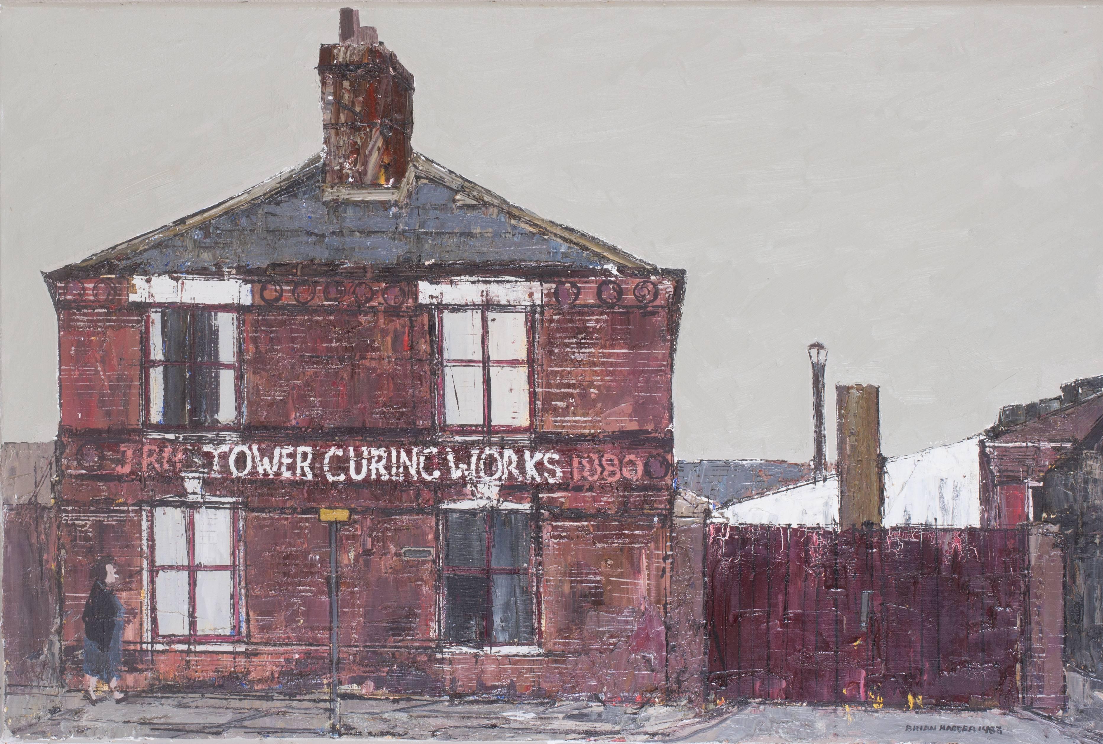 Brian Hagger Landscape Painting - The Tower Curing Works, Great Yarmouth’ (Now the Time and Tide Museum)