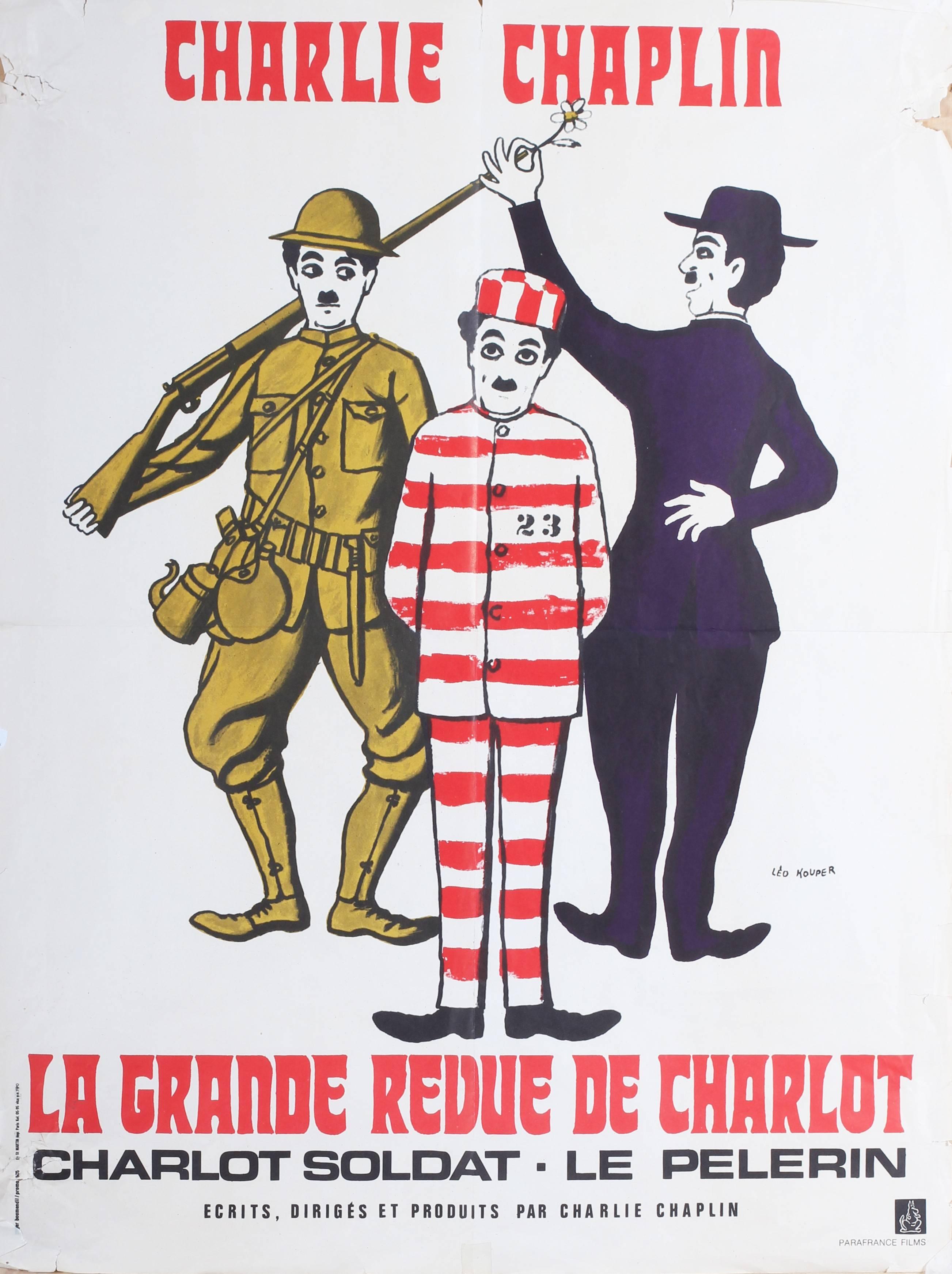 Leo Kouper Print - An advertising poster for Charlie Chaplin's film 'La Grande Revue de Charlot'