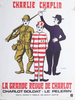 Vintage An advertising poster for Charlie Chaplin's film 'La Grande Revue de Charlot'