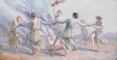 Spring maidens dancing around a fire