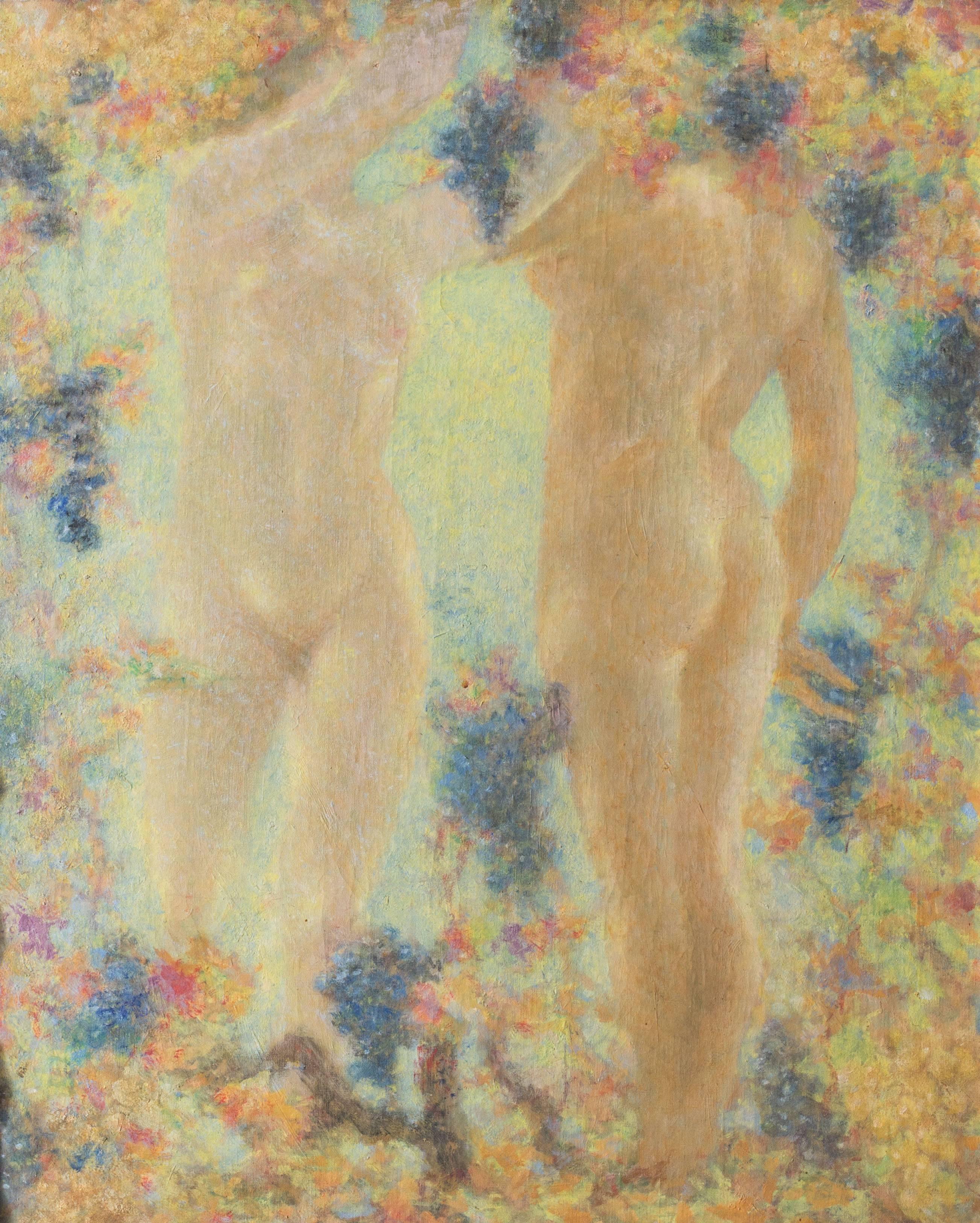 Lucien Levy-Dhurmer Nude Painting - Baigneuses sous la treille