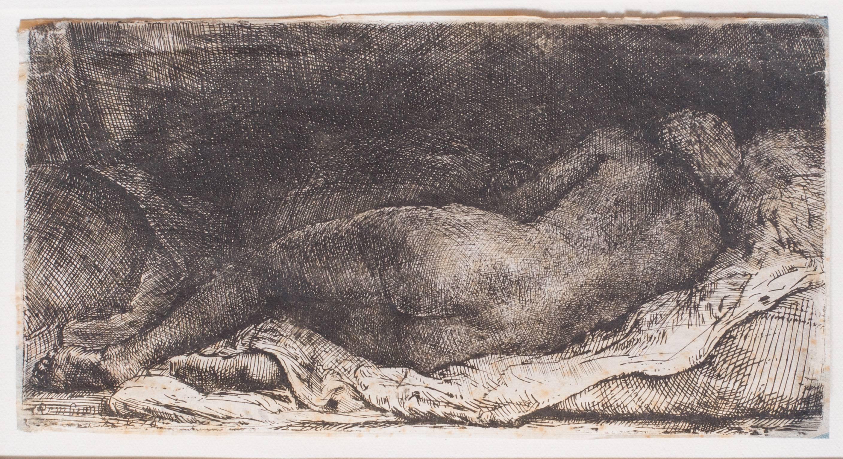 Negress reclining - Print by Rembrandt van Rijn