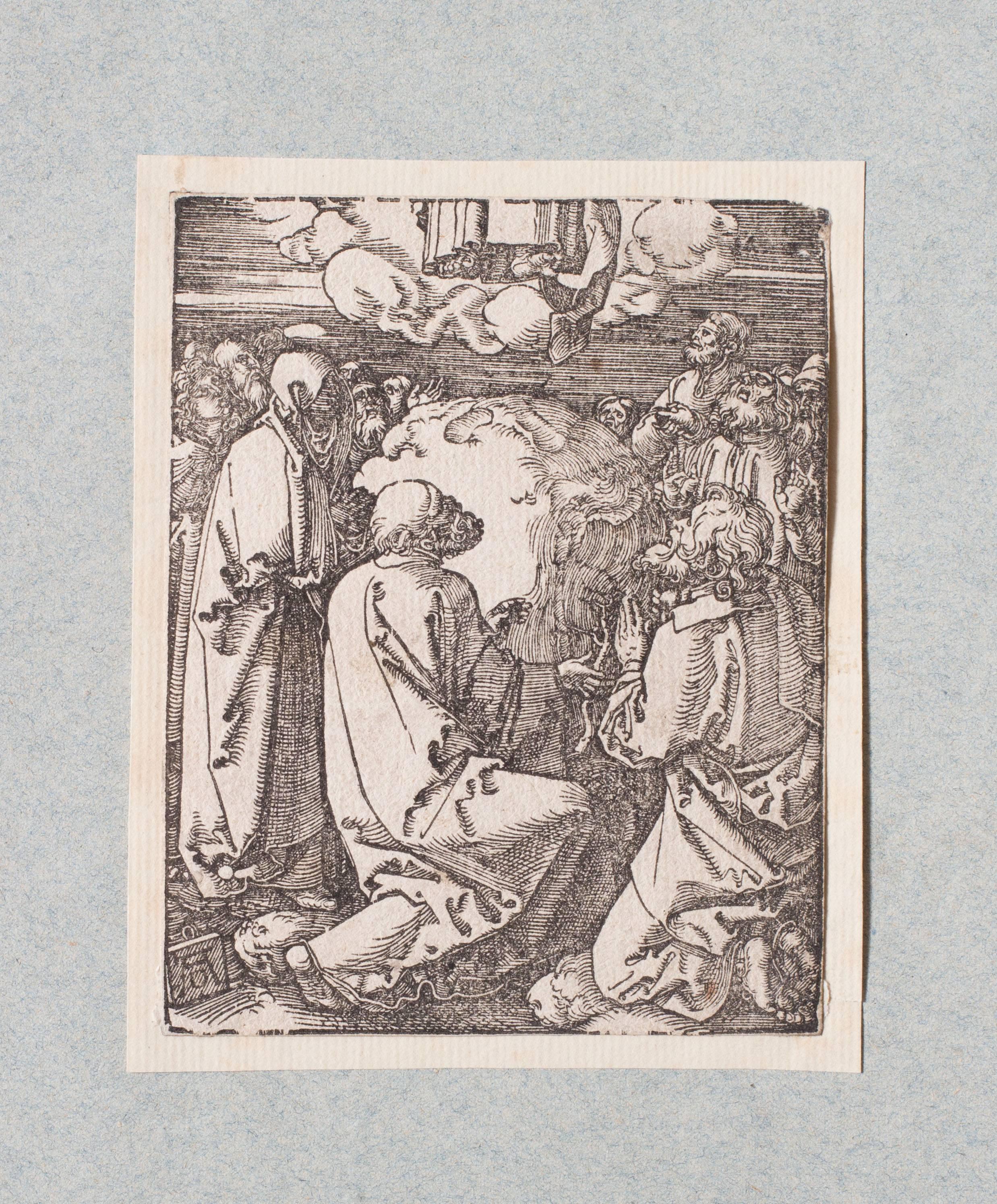 Albrecht Durer
'The Ascension' from 'The Small Passion'
Woodcut Engraving
A later version after the artist's death though indications are that this has good age
5 x 3.7/8in. (12.7 x 10cm.)

This woodcut engraving was originally executed in 1511 from