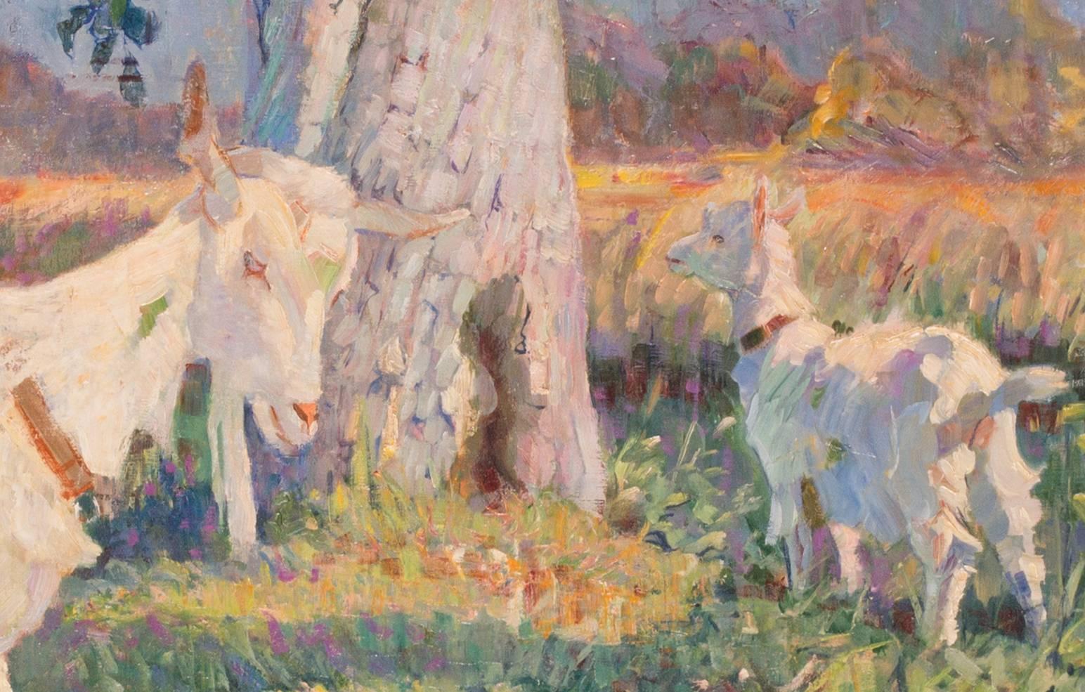 A pair of goats - Painting by Edgard Wiethase