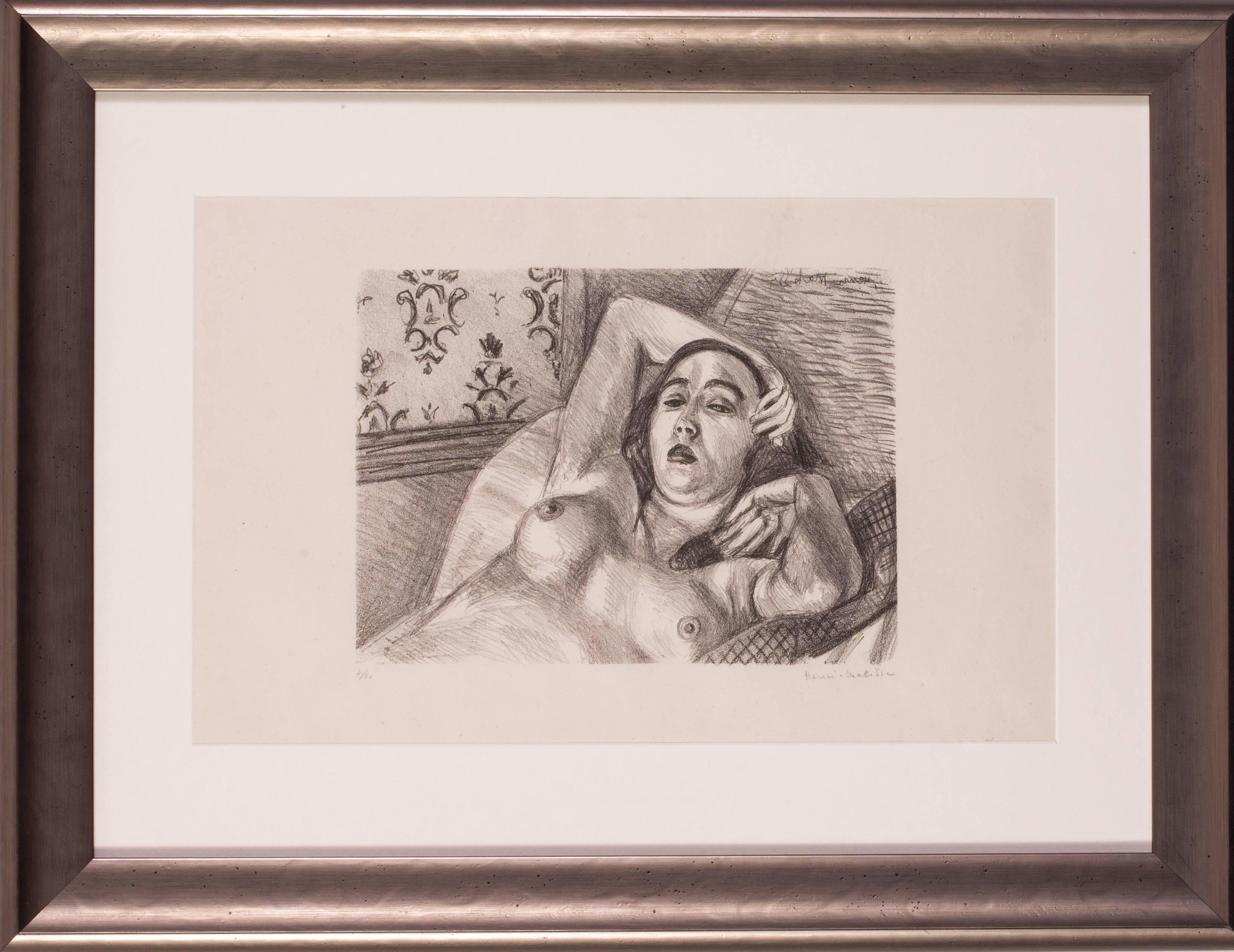 Le Repos du Modèle - Beige Nude Print by Henri Matisse