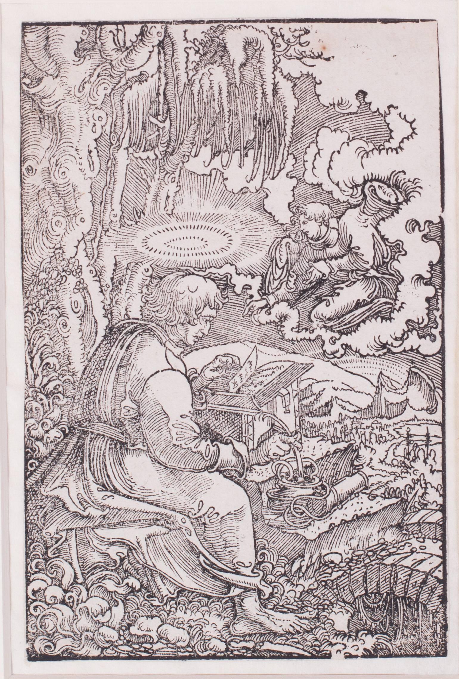Matthew Matthew, der Evangelist (Grau), Figurative Print, von Georg Lemberger
