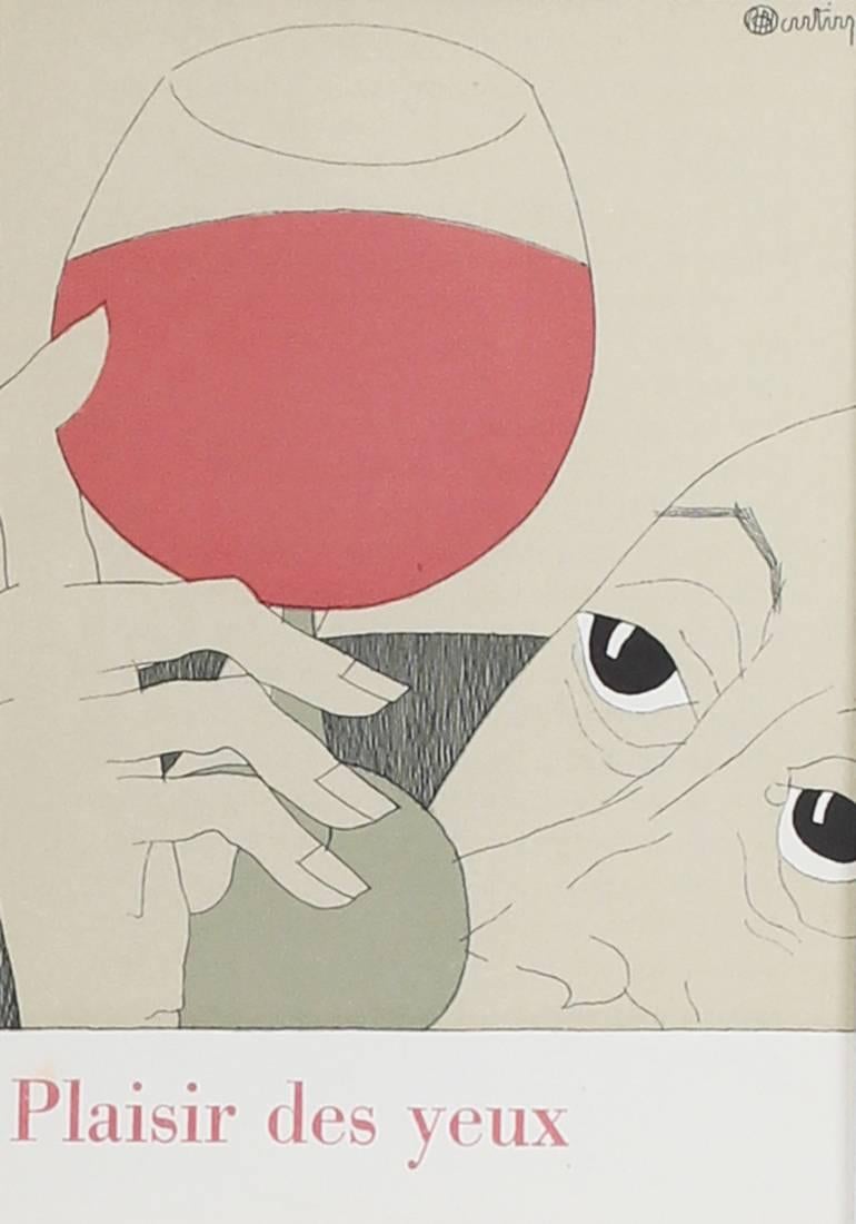 Illustrations from the book 'L'art de boire' - Gray Figurative Print by Charles Martin
