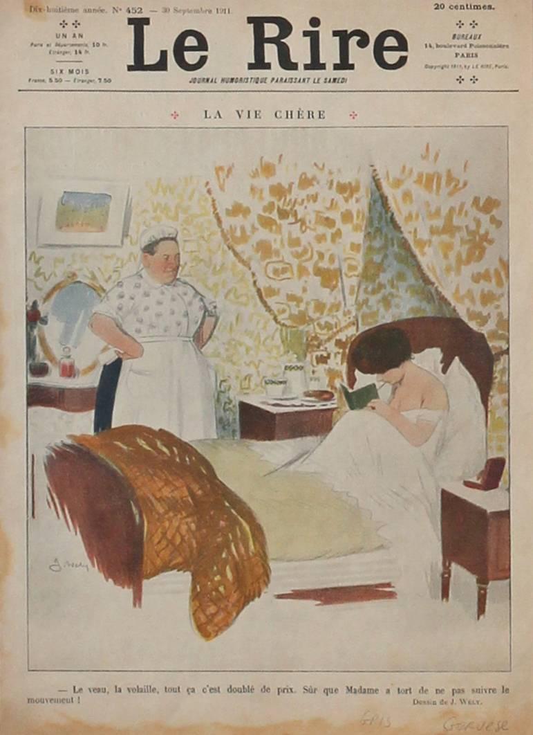 Set of 9 magazine covers from the French Belle Epoque publication 'le rire' - Art Nouveau Print by Unknown