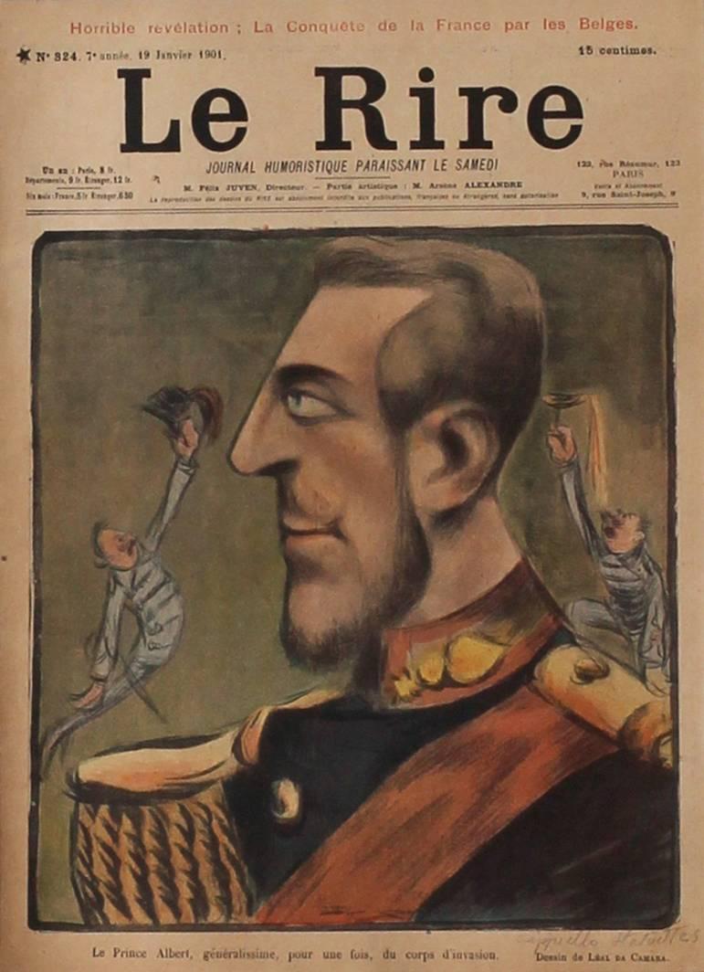 Set of 9 magazine covers from the French Belle Epoque publication 'le rire' - Beige Figurative Print by Unknown