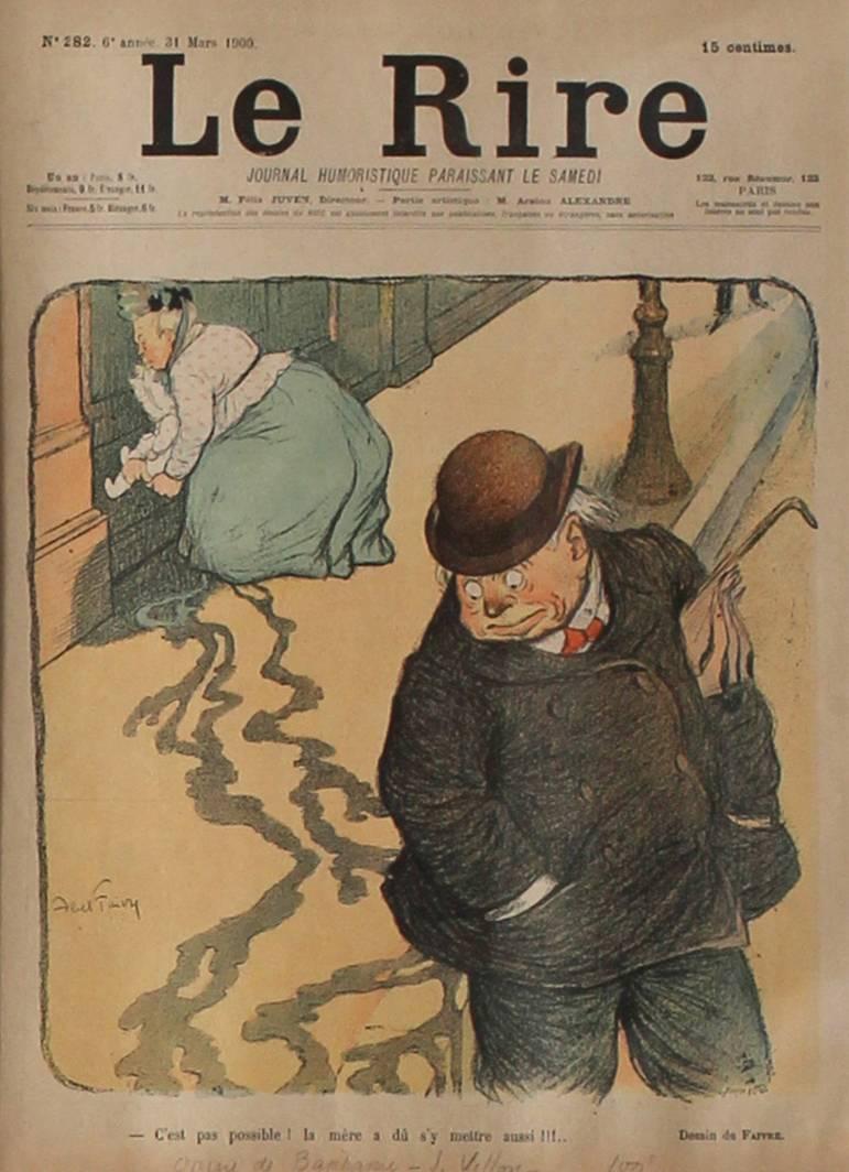 Set of 9 original magazine covers for the French Belle Epoque publication ‘Le Rire’, editions from 1899 – 1911.  They are mainly towards the former date.

114.3 x 89.2cm. (including frame)

It would be extremely difficult to find another set like