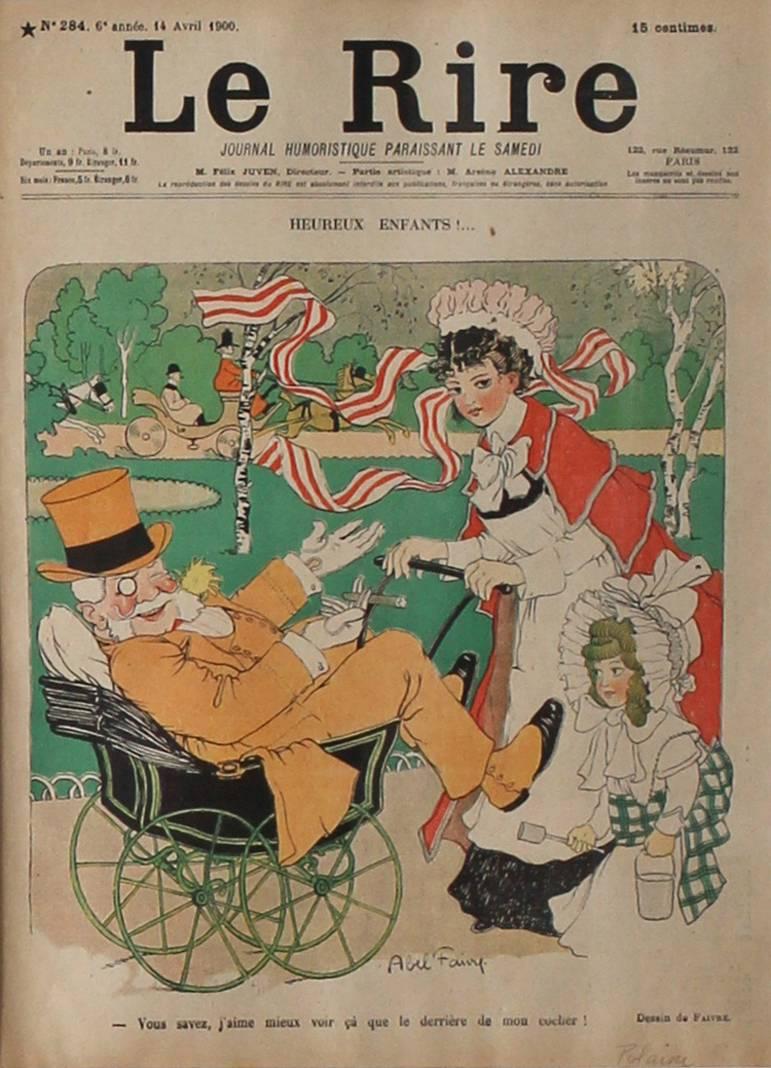 Set of 9 magazine covers from the French Belle Epoque publication 'le rire' 1