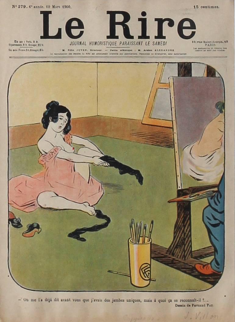 Set of 9 magazine covers from the French Belle Epoque publication 'le rire' 2