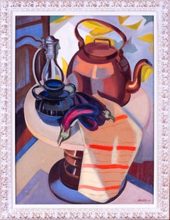 1949, French, still life painting 'Still life with aubergine, post impressionist