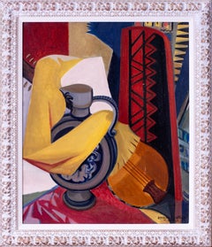 20th Century French, 'Still life with jug and mandolin' Post Impressionist
