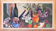 A kitchen still life including garlic, apples and pears, 1952, French, large