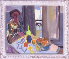 Pintura figurativa al óleo posimpresionista de Roger Derieux, 1949