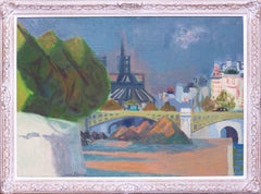 Post Impressionist seascape 'Notre-Dame de Paris' by Roger Derieux, 1948/49