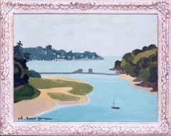 French 20th Century Post Impressionist painting of Le Havre de Rotheneuf, France