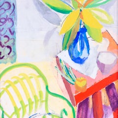 « L'atelier de l'artiste », Marcel Mouly, milieu du XXe siècle, gouache, postimpressionniste