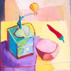 Nature morte, Marcel Mouly, milieu du XXe siècle, gouache, postimpressionniste