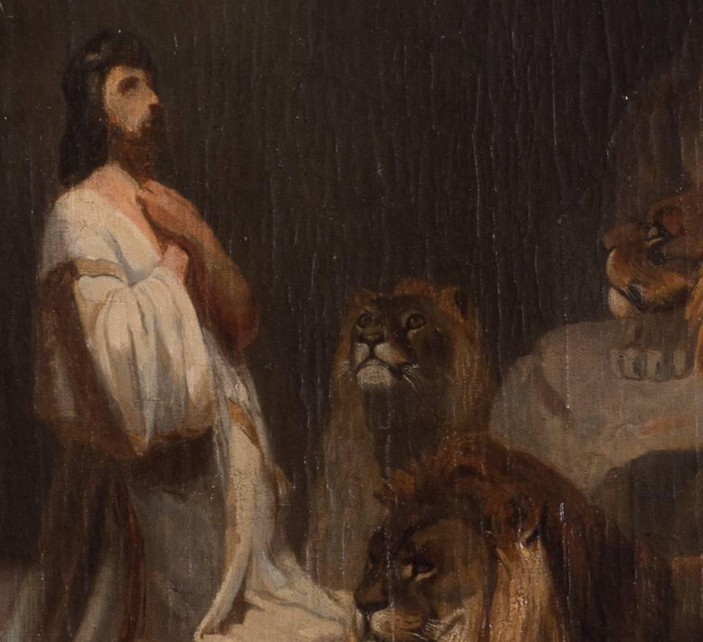 Daniel and the lions - Black Animal Painting by Unknown