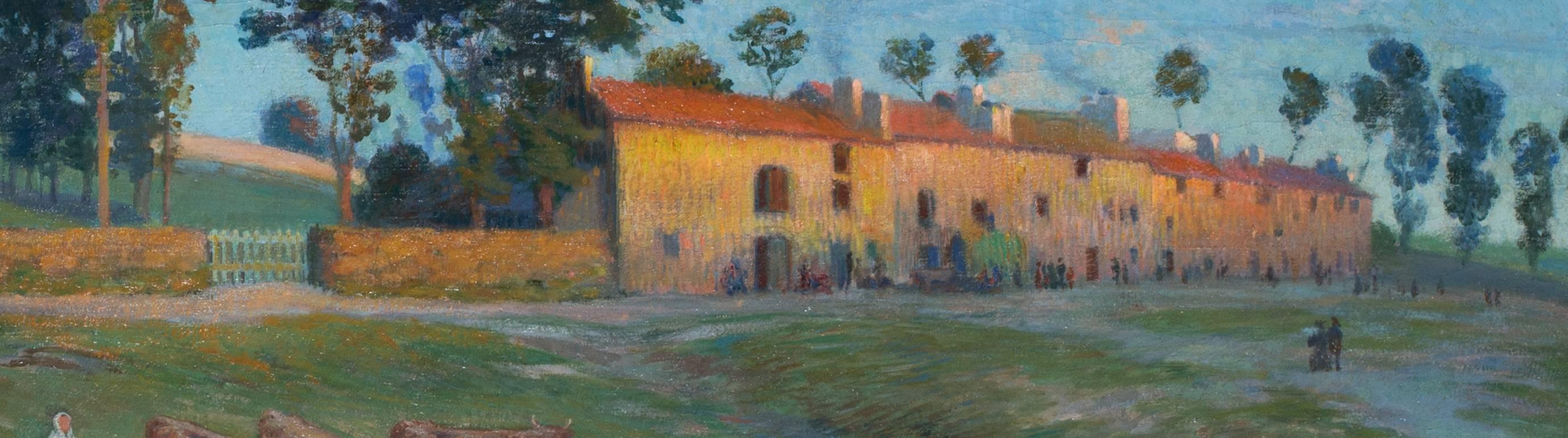 Lever du soleil, Yssingeaux  - Impressionist Painting by Gustave Poetzsch