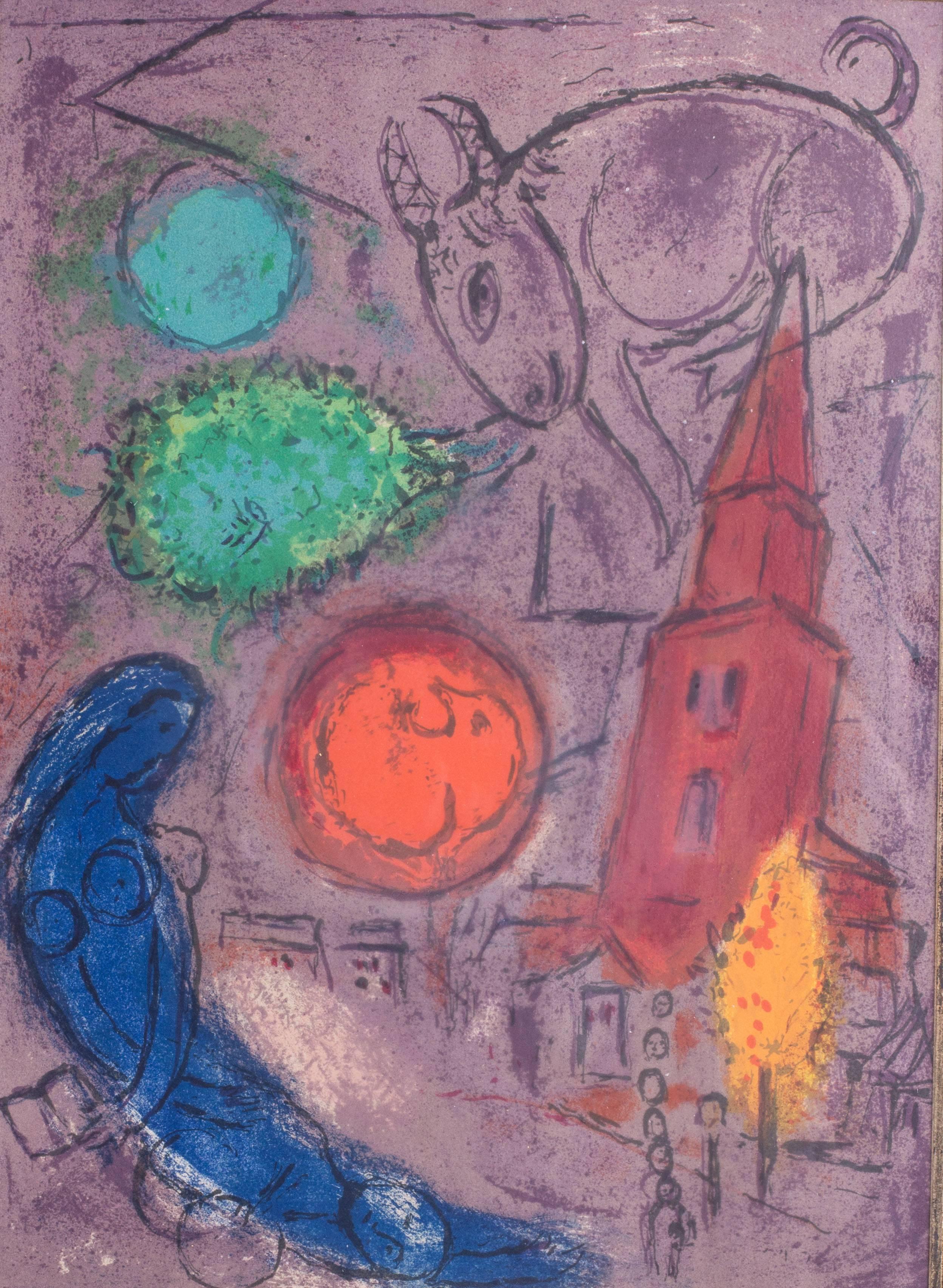 Marc Chagall Figurative Print - Saint-Germain des Prés