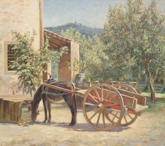 A donkey at a villa in Settignano, Florence, Italy, early 20th Century