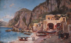 Capri, Italy, late 19th Century oil painting