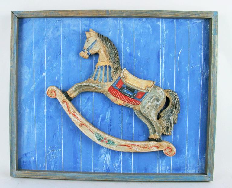 Unknown Folk Art Painting/CarvingRocking Horse, Painting For Sale at