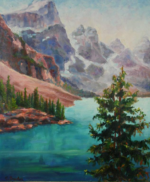 Unknown Pacific Northwest Landscape by C.Bruder, Painting For Sale at