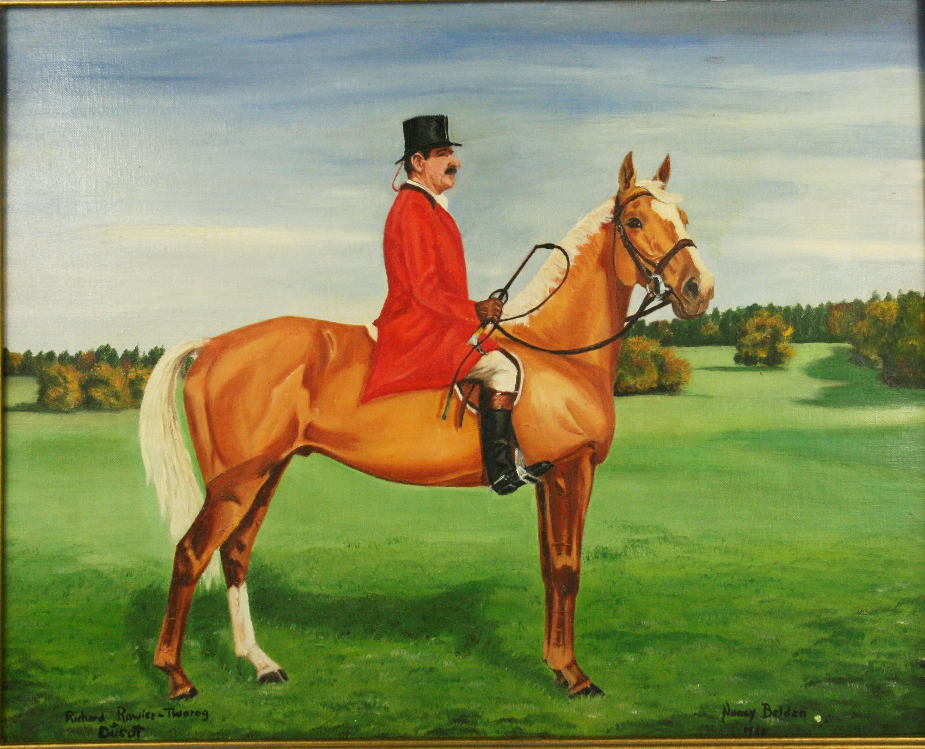 Englishman on Horseback - Painting by Unknown