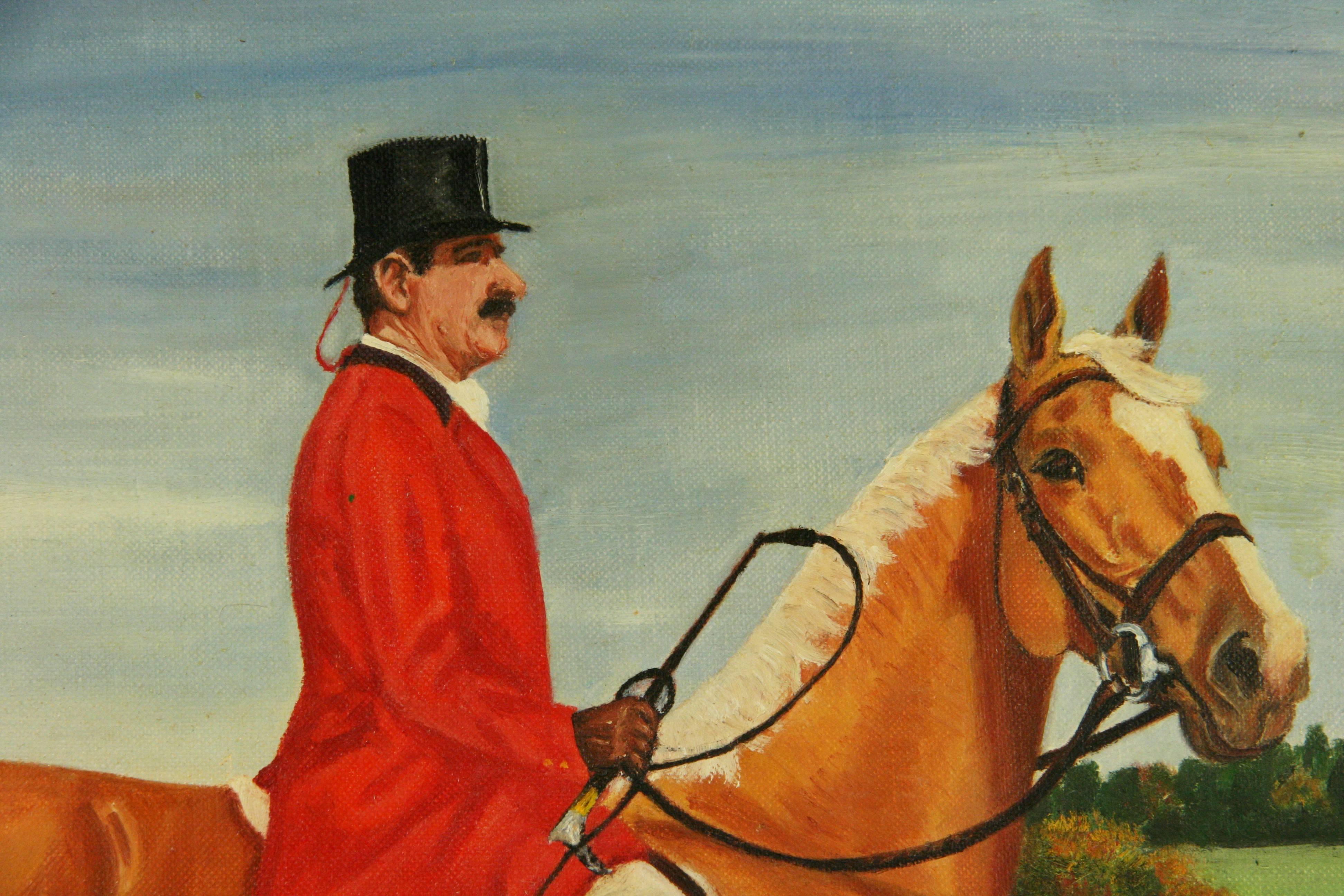 Englishman on Horseback - Brown Animal Painting by Unknown