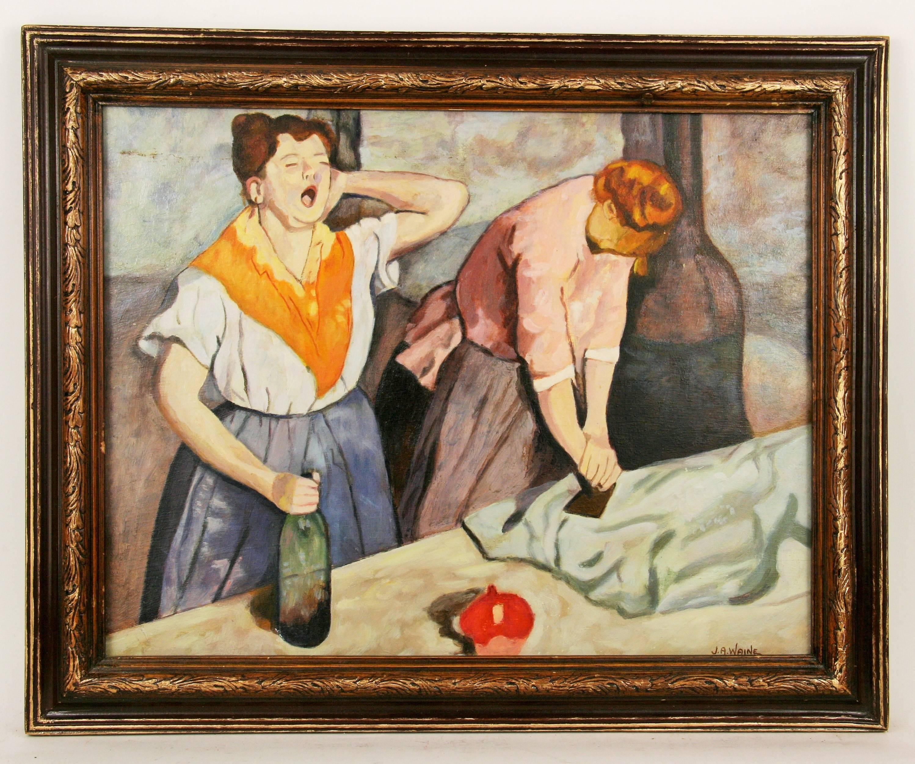 J.A. Waine Figurative Painting - The Laundresses