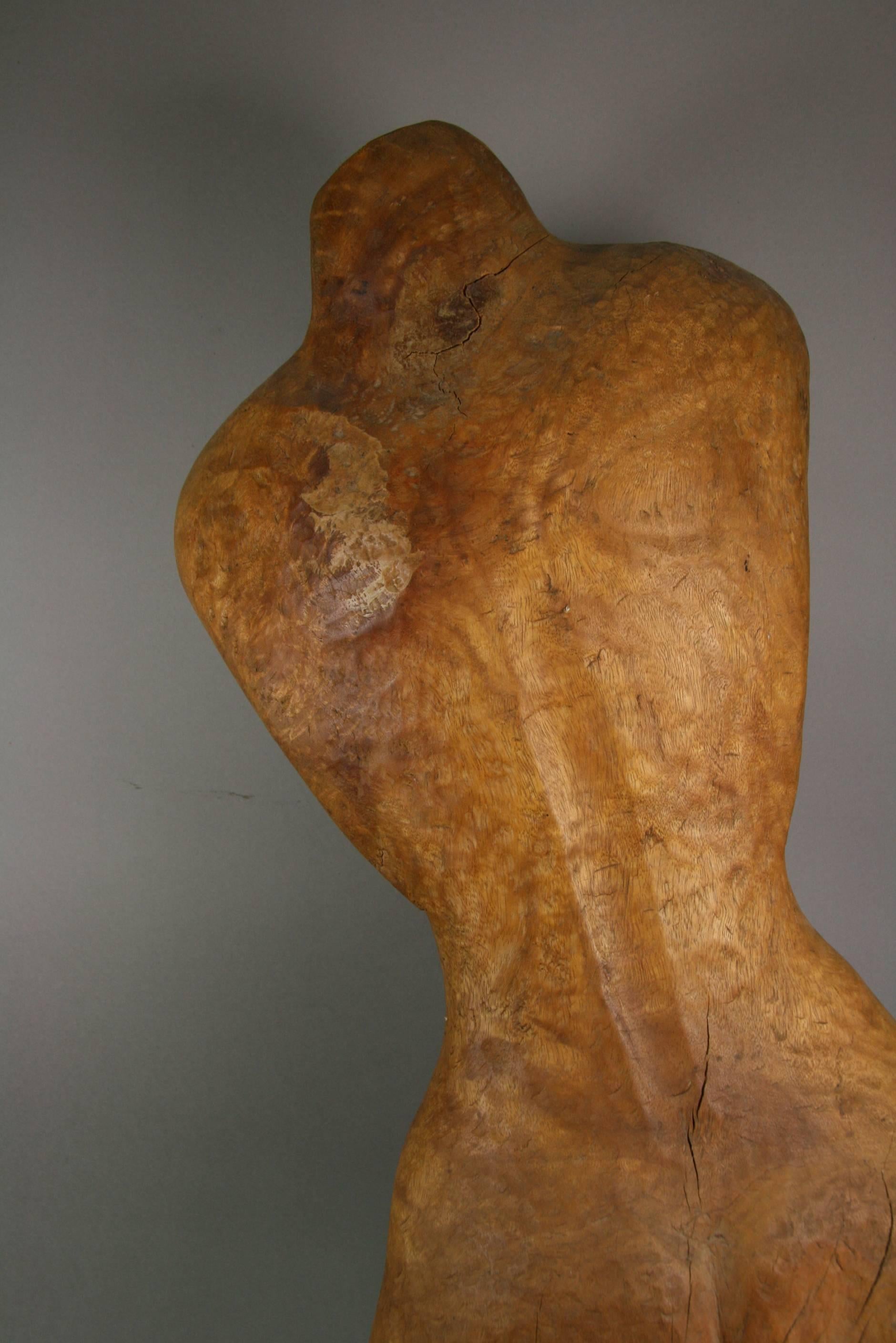 Oversized Carved Wood Figurative Nude Sculpture 2