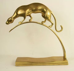 Brass Panther Sculpture