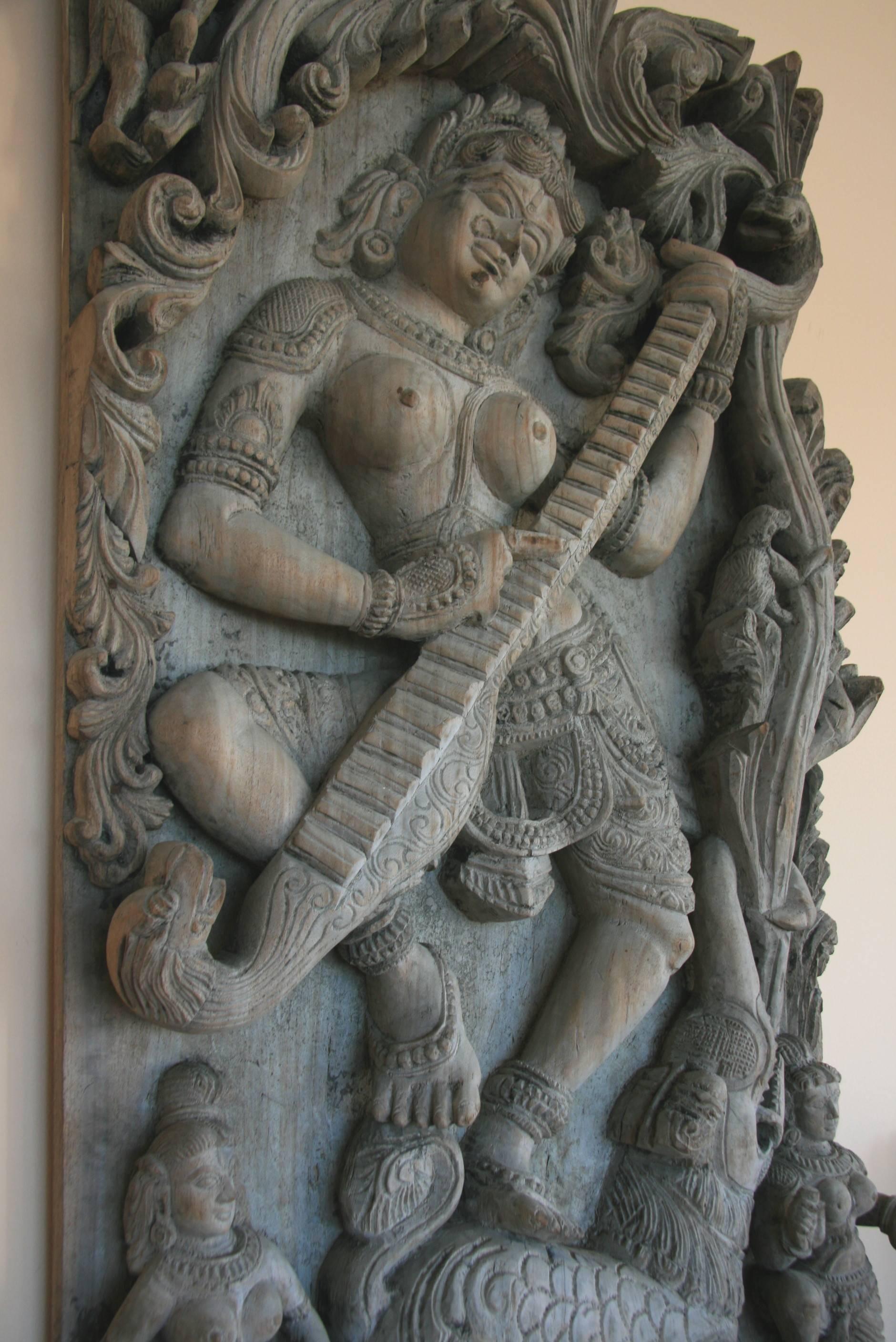 5-579 Skillfully carved figure of Lord Krishna wall carving
Originally part of an Indian temple
