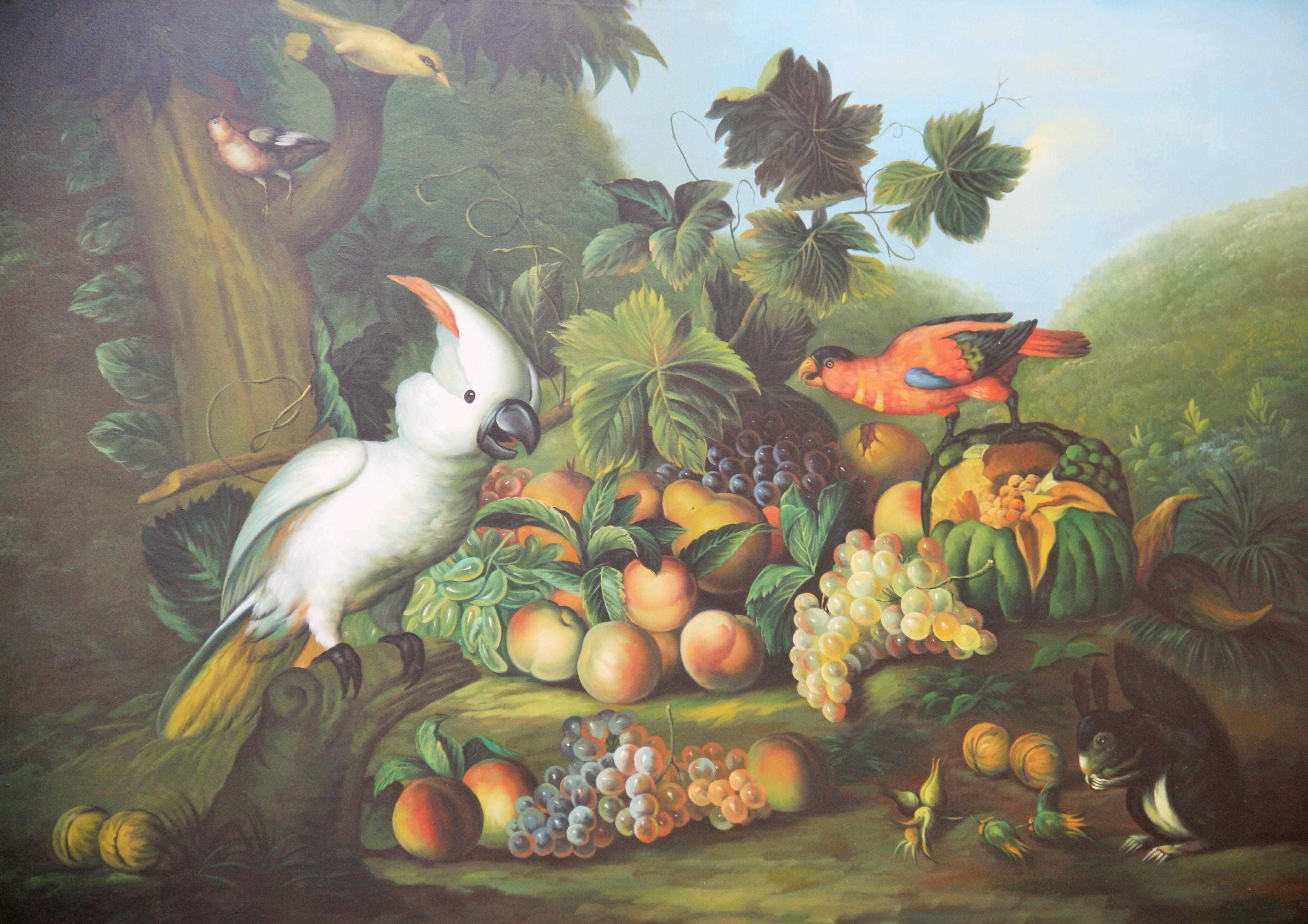 Oversized Still Life Parrots  Painting 4