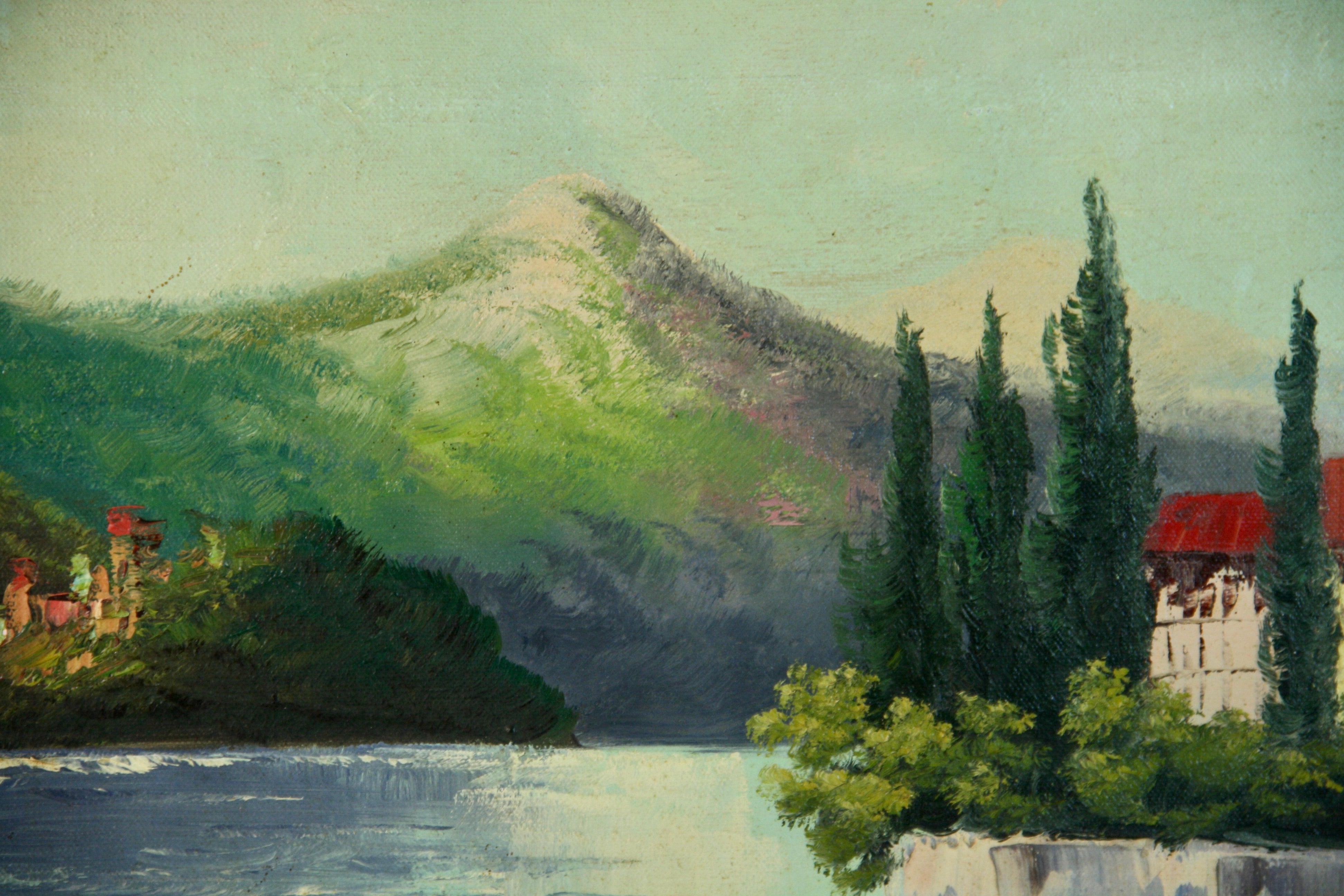 Unknown Landscape Painting - Lake Como Landscape Vista